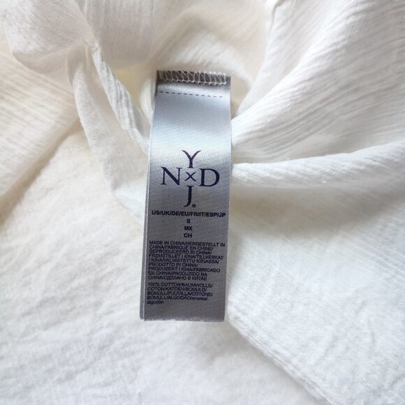 NYDJ 100% Cotton Lace Trimmed Long Sleeve Top Off White Size S - Picture 5 of 5